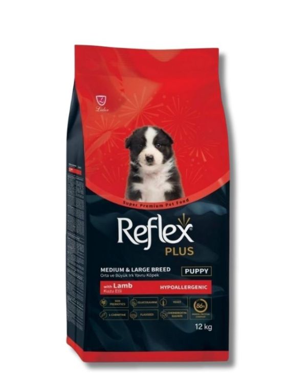 Reflex Plus Kuzu Etli Orta ve Büyük Irk Yavru Köpek Maması 12 kg