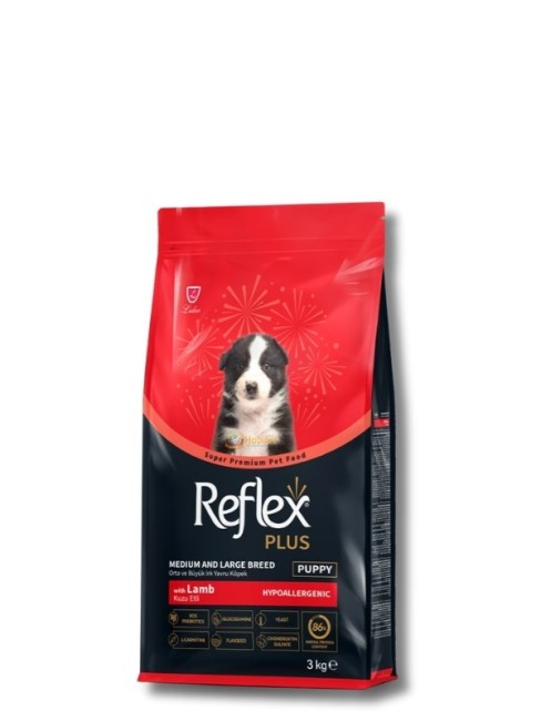 Reflex Plus - Reflex Plus Kuzu Etli Orta ve Büyük Irk Yavru Köpek Maması 3 kg