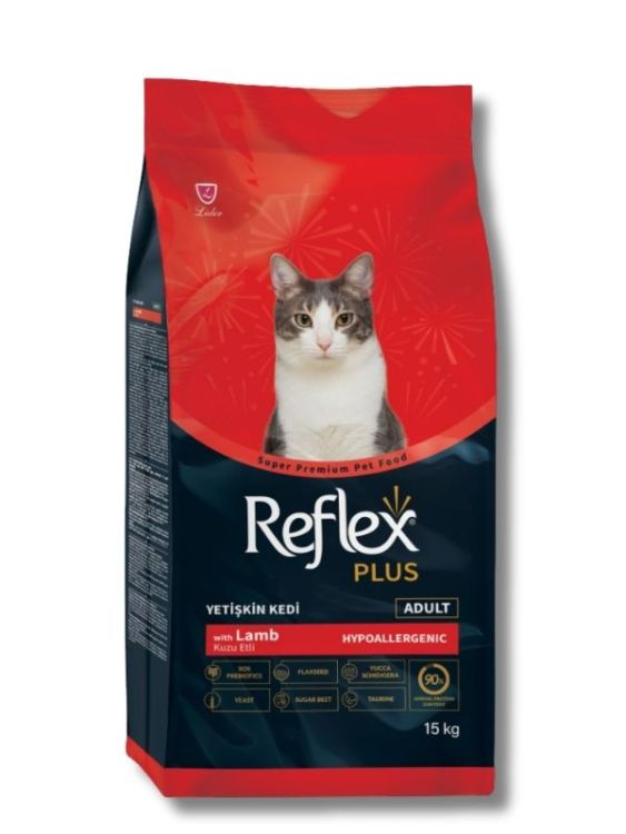 Reflex Plus Kuzu Etli ve Pirinçli Yetişkin Kedi Maması 15 kg