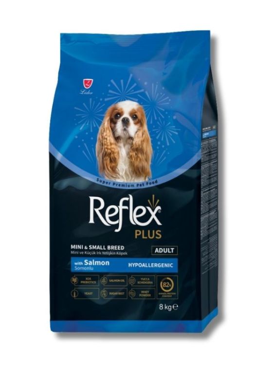 Reflex Plus Mini ve Küçük Irk Somonlu Yetişkin Köpek Maması 8 kg