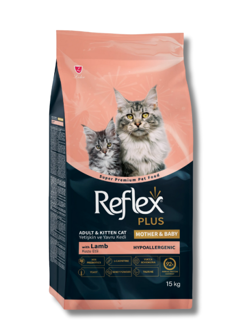 Reflex Plus - Reflex Plus Mother & Babycat Kuzu Etli Yavru Kedi Maması 15 kg
