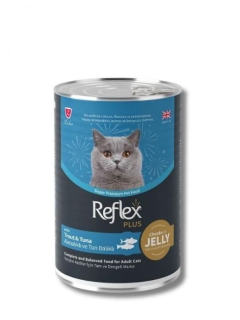 Reflex Plus - Reflex Plus Parça Etli Alabalıklı Ton Balıklı Kedi Konservesi 400 gr