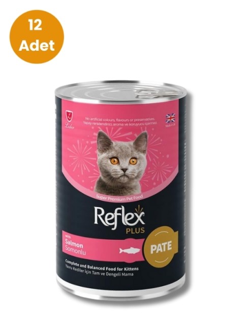 Reflex Plus - Reflex Plus Somonlu Pate Form Yavru Kedi Konservesi 395 gr (12 Adet)