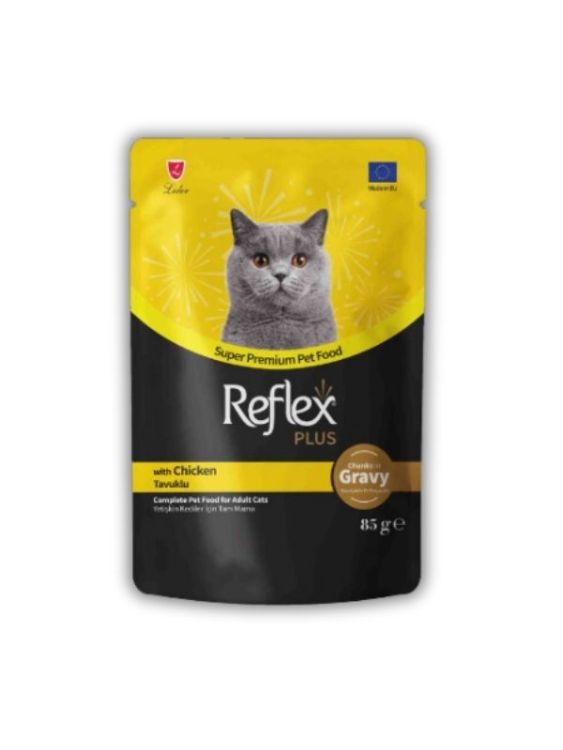 Reflex Plus Sos İçinde Parça Tavuklu Yetişkin Kedi Pouch 85 Gr