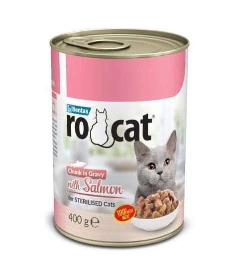 Ro Cat Sterilised Somonlu Kısırlaştırılmış Kedi Konserve 400 Gr X 12 Adet