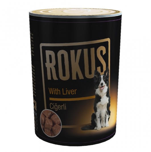 Rokus Ciğerli Yetişkin Köpek Konserve 410 Gr X 24 Adet