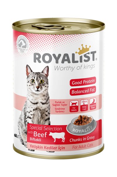 Royalist - Royalist Biftekli Yetişkin Kedi Konserve 400 Gr X 12 Adet