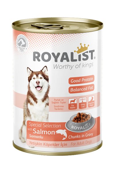 Royalist - Royalist Somonlu Yetişkin Köpek Konserve 400 Gr X 12 Adet