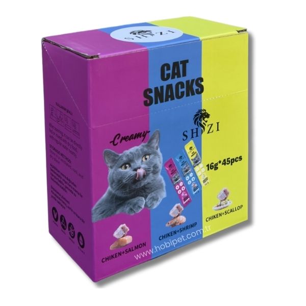 Shizi Creamy Krema Kedi Ödülü 16g x 45 Adet – Karışık 3 Çeşit
