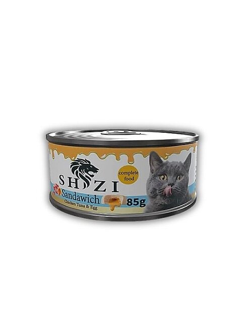 Shizi - Shizi Gourmet Tavuklu Ton Balıklı ve Yumurtalı Ezme Kedi Konserve Maması 85 Gr