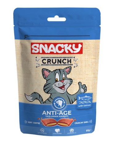 Snacky Crunch Anti Age Somonlu Kedi Ödülü 60 Gr X 10 Adet