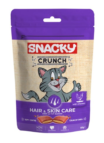 Snacky Crunch Hair Skin Tavuk Kedi Ödülü 60 Gr X 10 Adet