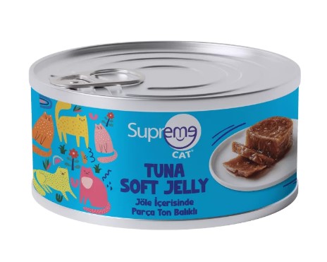 Supreme - Supreme Cat Jöleli Parça Etli Ton Balıklı Kedi Konservesi 85 Gr X 24 Adet