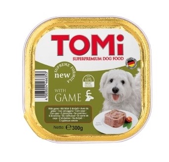 Tomi - Tomi Av Hayvanlı Yetişkin Köpek Pate Yaş Mama (Alüminyum) 300 Gr X 18 Adet