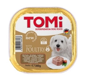 Tomi - Tomi Kümes Hayvanlı Yetişkin Köpek Pate Yaş Mama (Alüminyum) 300 Gr X 18 Adet