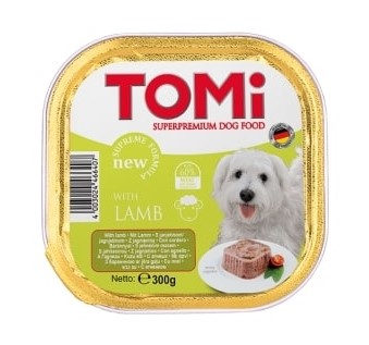 Tomi - Tomi Kuzu Etli Yetişkin Köpek Pate Yaş Mama (Alüminyum) 300 Gr X 18 Adet
