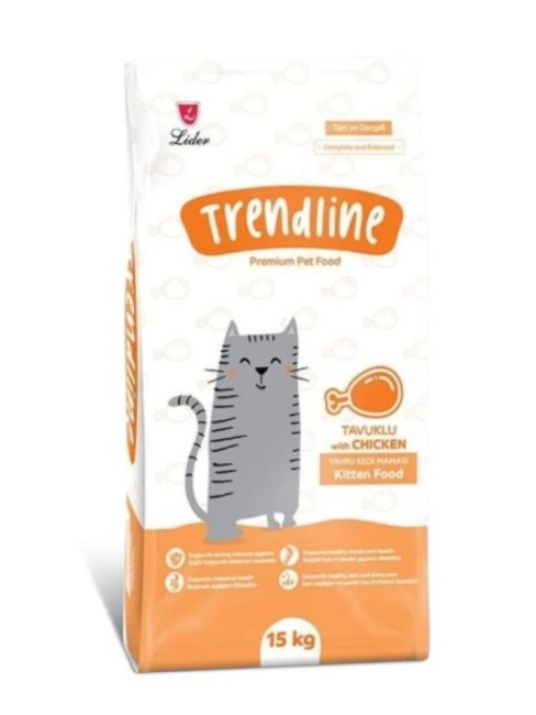 Trendline - Trendline Kitten Tavuklu Yavru Kedi Maması 15 kg