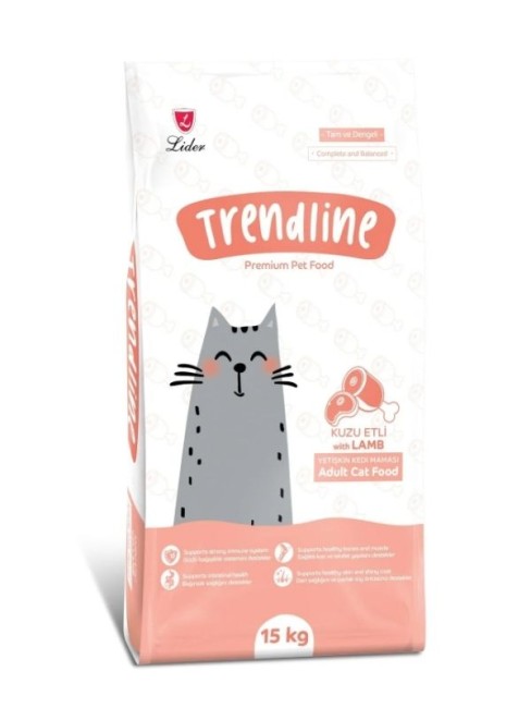 Trendline - Trendline Kuzu Etli ve Pirinçli Yetişkin Kedi Maması 15 kg