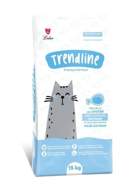 Trendline - Trendline Tavuklu Kısırlaştırılmış Yetişkin Kedi Maması 15 kg