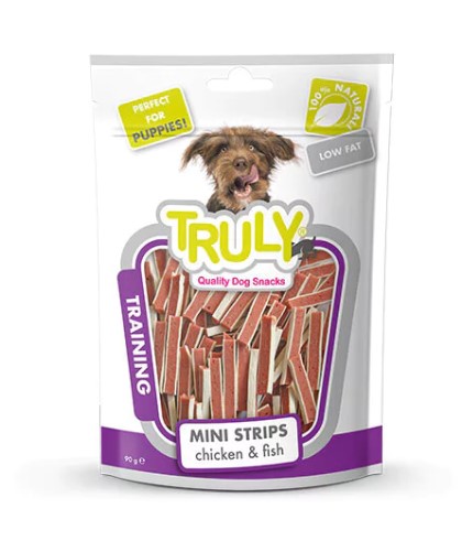 Truly Mini Strips Tavuk Ve Mezgit Sandwich Köpek Ödülü Cc-01s 90 Gr X 12 Adet