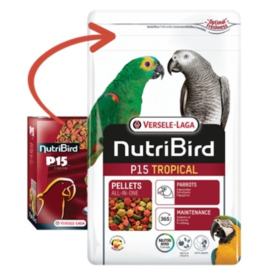 Versele Laga Nutribird P15 Tropikal Papağan Pellet Yemi 1 Kg