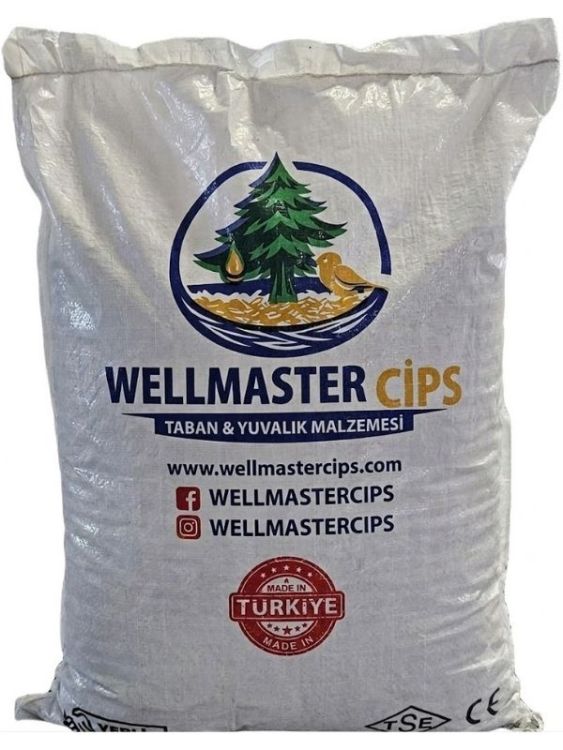 Wellmaster Cips Kafes İçin Kalın Taneli Çam Talaşı 60lt
