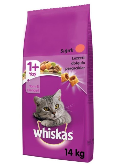 Whiskas - Whiskas Sığır Etli Yetişkin Kedi Maması 14 Kg