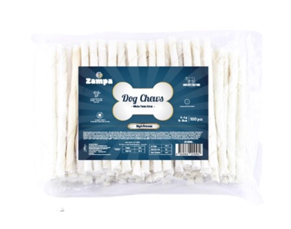 Zampa - Zampa (DC4560) Beyaz Burgu Kemik Ödül Çubuğu 5 Gr X 100 Adet