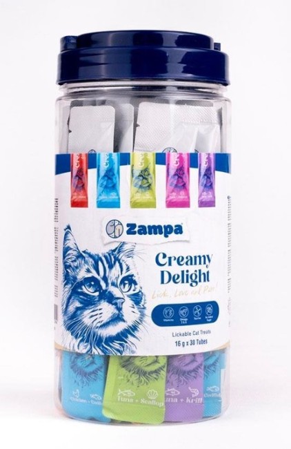 Zampa - Zampa Creamy Delight Kavanoz Mix Karışık Krema Kedi Ödülü 16 Gr 30 Lu (Zcd0030)