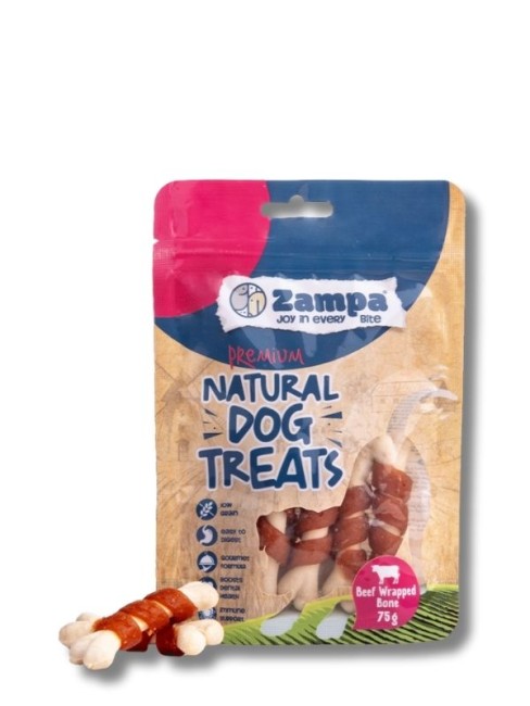 Zampa - Zampa Dana Eti Parçacıklı Kemik Köpek Ödül Maması 75 gr