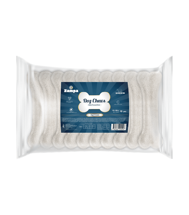 Zampa (DC4508) Beyaz Press Kemik Köpek Ödülü 10 lu 160-170g