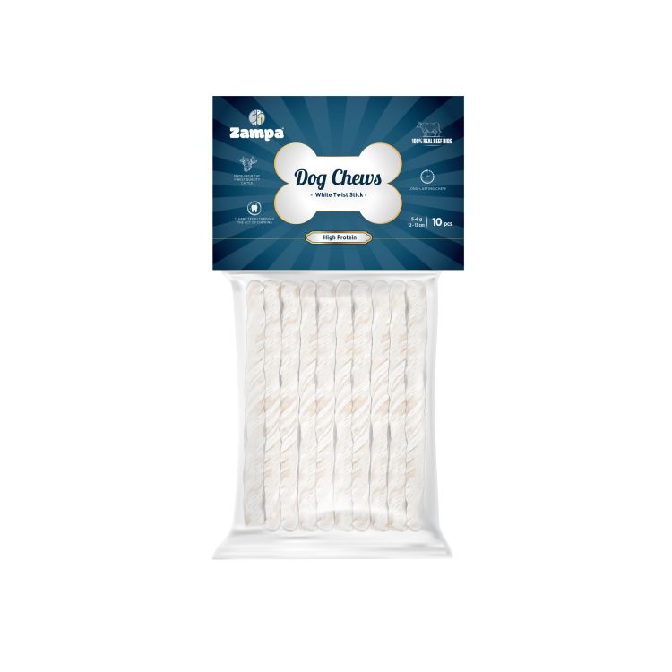 Zampa (DC4539) Beyaz Burgu Çubuk (Sticks) Kemik Köpek Ödülü 10 lu 5g