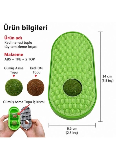 Zampa - Zampa Kedi Naneli Duvara Yapıştırılabilen Kaşıma Tarağı XRK-17