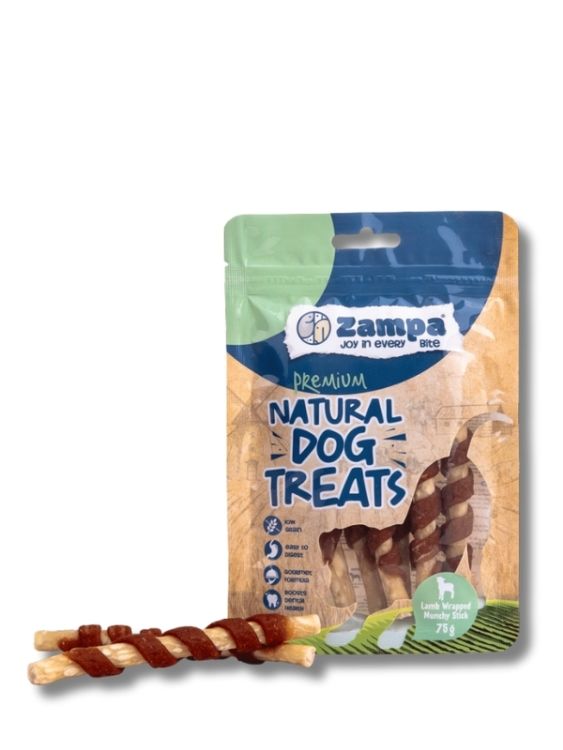 Zampa Kuzu Parçacıklı Muchy Çubuk Köpek Ödül Maması 75 gr