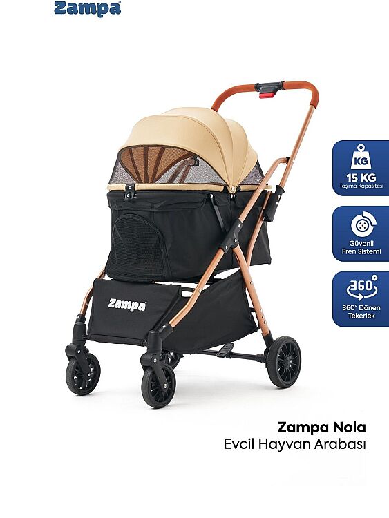 Zampa Nola Kedi & Köpek Arabası Haki 51×85×101 cm (ZS-105-1) - 1