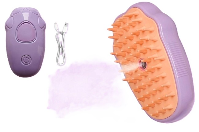 Zampa - Zampa Pembe Kedi Patisi Tasarımlı Buharlı Kedi Tarak (Xrk-03)