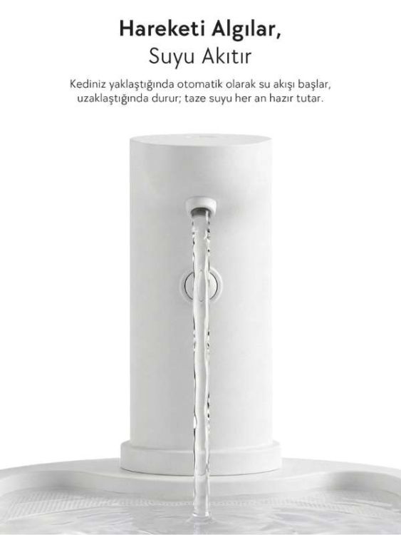 Zampa PF-010 Oval Pet Otomatik Su Pınarı Bataryalı Beyaz 3.2 Litre