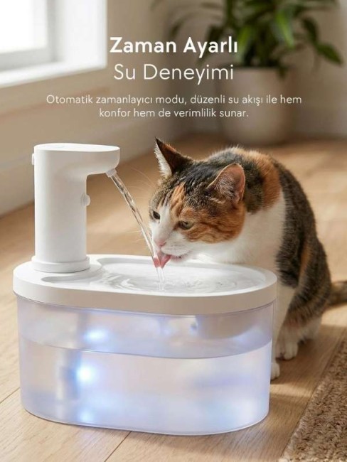 Zampa PF-010 Oval Pet Otomatik Su Pınarı Bataryalı Beyaz 3.2 Litre - Thumbnail