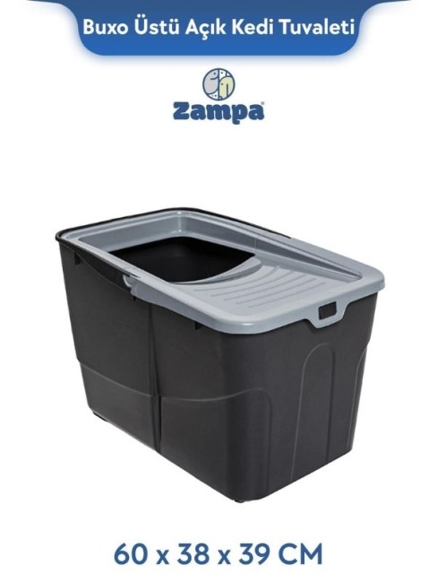Zampa - Zampa Plus Buxo Üstü Açık, Kapalı Kedi Tuvaleti 60x38x39 cm (ZIT2716)