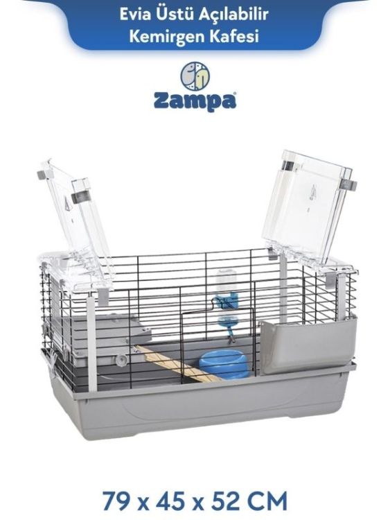 Zampa Plus Eva Tavşan Kafesi 79x45x52 cm (ZIT-3041)