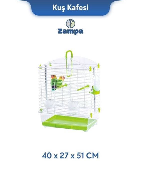 Zampa Plus Lara Kuş Kafesi 40x27x51 Cm (Zıt-2747)
