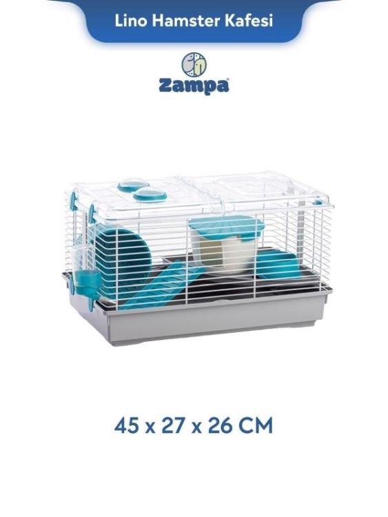 Zampa Plus Lino Hamster Kafesi 45x27x26 Cm (Zıt-3003)