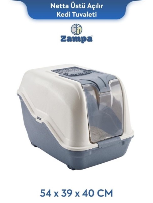 Zampa - Zampa Plus Netta Üstü Açılır Kedi Tuvaleti 54x39x40 cm(ZIT-3089)