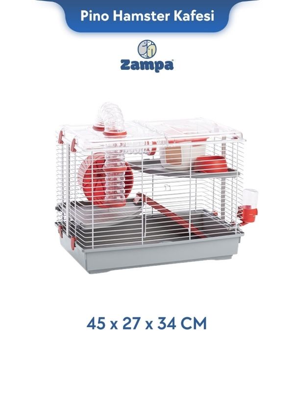 Zampa Plus Pino Hamster Kafesi 45x27x34 Cm (Zıt-2990)