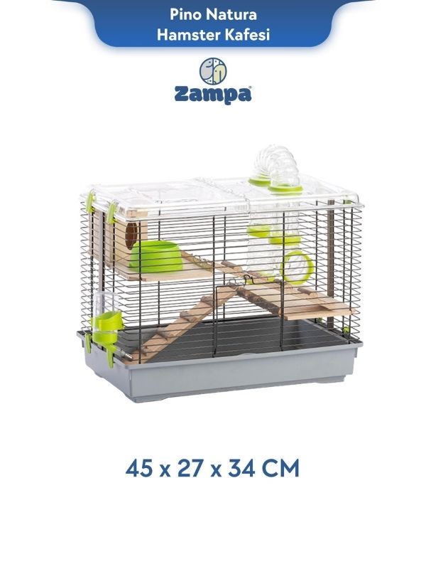 Zampa Plus Pino Natura Hamster Kafesi 45x27x34 Cm (Zıt-2976)
