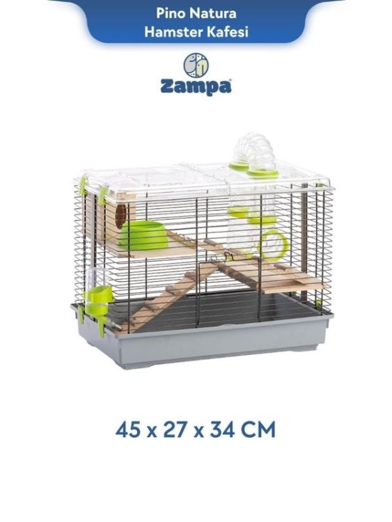 Zampa Plus Pino Natura Hamster Kafesi 45x27x34 Cm (Zıt-2976)