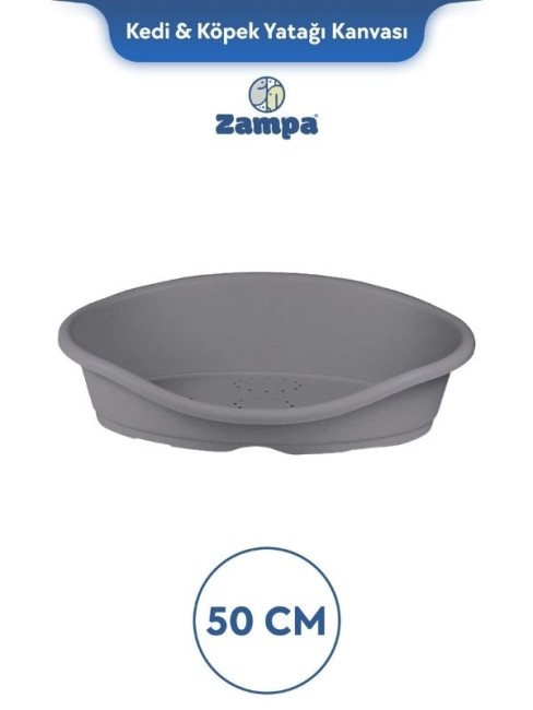 Zampa - Zampa Plus Toffee Plastik Kedi & Köpek Yatağı 1 - 50cm Gri (ZIT-2334)