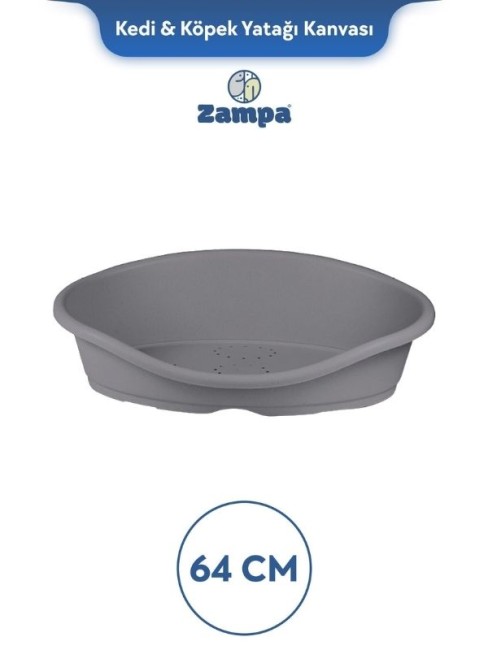 Zampa - Zampa Plus Toffee Plastik Kedi & Köpek Yatağı 2 - 64cm Gri (ZIT-2365)