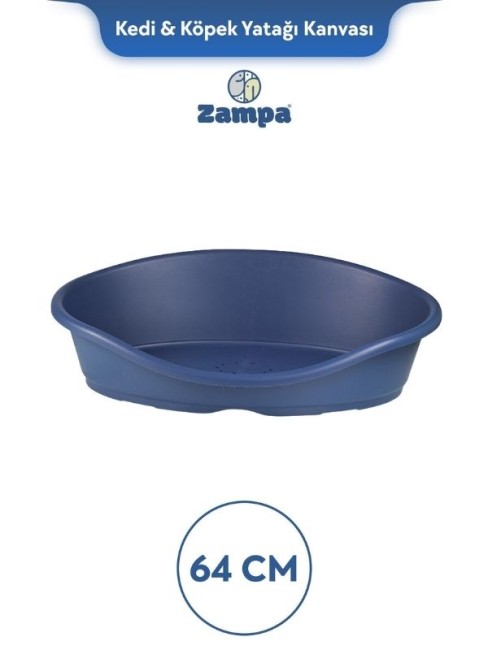 Zampa - Zampa Plus Toffee Plastik Kedi & Köpek Yatağı 2 - 64cm Mavi (ZIT-2358)