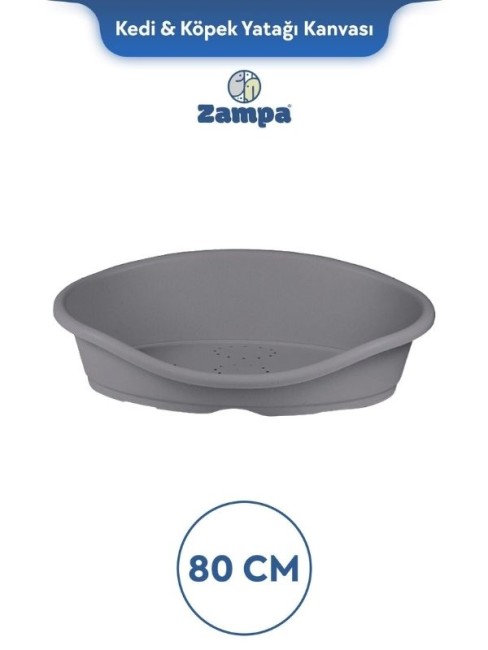 Zampa - Zampa Plus Toffee Plastik Kedi & Köpek Yatağı 3 - 80cm Gri (ZIT-2396)